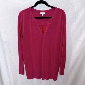 J. Jill Women’s Long Sleeve Notch Collar Tunic Size XL